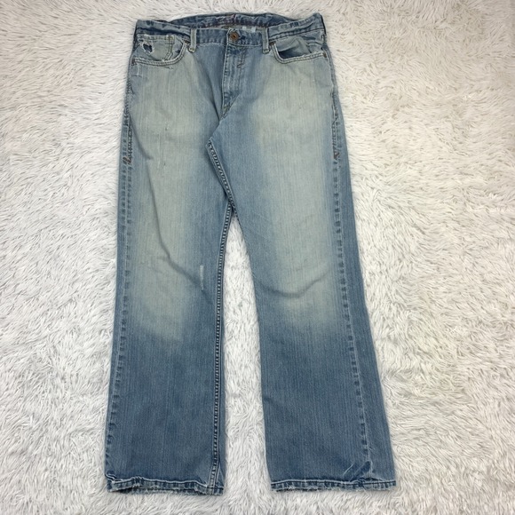 Levis Jeans 34x31 Blue Pants 527 Red Series Faded Low Bootcut Y2K Tag 36x32 - Picture 1 of 16